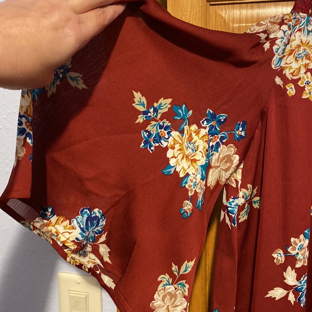 Floral Cold Shoulder knee length dress New size 3XL - Picture 3 of 12
